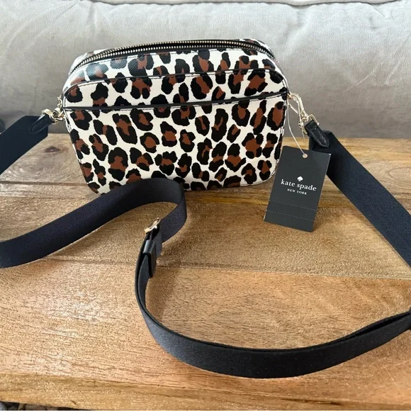 Kate Spade Madison spotted Leopard Mini Camera Bag NWT - Picture 8 of 11